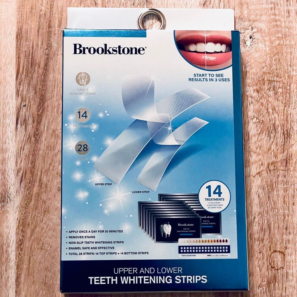 NWT in Box Brookstone 14 treatments 28 upper & lower teeth whitening strips